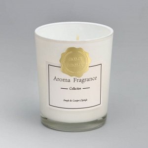 Свеча ароматическая в стакане "Aroma Candle",белый чай, белая, 5,5х6,5 см