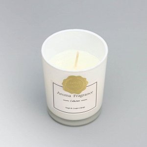 Свеча ароматическая в стакане "Aroma Candle",белый чай, белая, 5,5х6,5 см