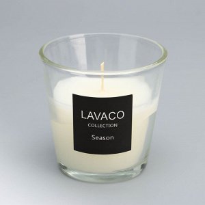 Свеча ароматическая в стакане "Lavaco", жасмин, белая, 7,5х7,5 см
