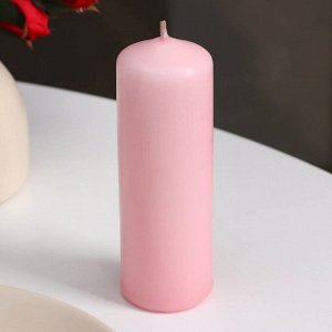 Свеча - цилиндр, 4?12 см, 15 ч, светло-розовая