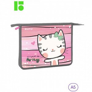 Папка для тетрадей 1 отделение, А5 Berlingo ""Cat Hugs"", 240*205*40мм, пластик, на молнии