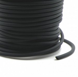 Шнур каучуковый полый 4 мм, черный. Цена за 1 м.