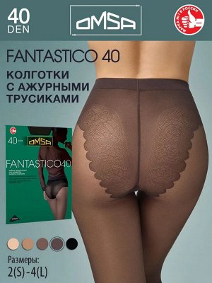 OMSA Fantastico 40 колготки женские эластичные, с ажурными трусиками