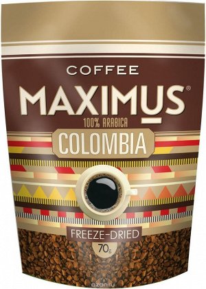 Кофе Colombia ТМ "Максимус" freeze-dried Арабика 70 гр м/у 1*40