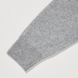 UNIQLO — премиальный свитер с круглым вырезом из овечьей шерсти - 02 LIGHT GRAY