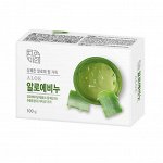 MUKUNGHWA Освежающее туалетное мыло с экстрактом Алоэ вера &quot;Fresh Aloe Soap&quot; (кусок 100 г) / 48