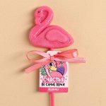 Леденец фламинго «Счастья по самые перья», вкус: клубника, 30 г.