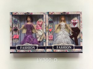 Дт623 LY360-D--Кукла в платье , с аксесс, цвет в ассорт., кор.