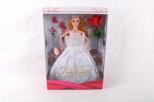 Дт143 60--Кукла Невеста, с цветами, кор.33*23*6см