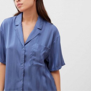 Пижама женская (рубашка и шорты) KAFTAN "Полоса", синий
