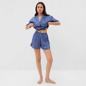 Пижама женская (рубашка и шорты) KAFTAN "Полоса", синий