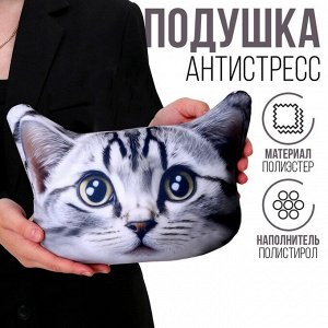 Антистресс-подушка «Серый кот»