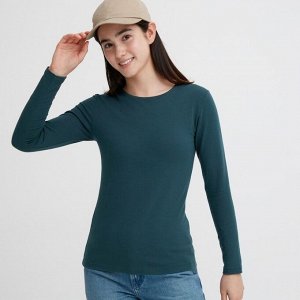 UNIQLO Heattech - очень теплый термо-лонгслив - 59 DARK GREEN