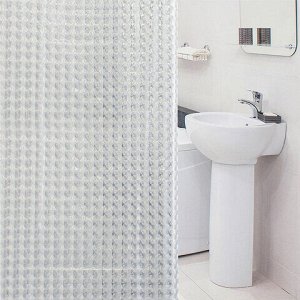 Штора для ванной комнаты LENS FLARE с 3D-эффектом водонепроницаемая, 180х180 см, LAIMA HOME, 608450