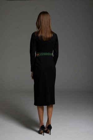 Платье DAVA 184 Черный , зеленый