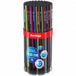 Карандаш ч/г Berlingo &quot;Color Zone&quot;, трехгранный, черное дерево, заточен., ассорти