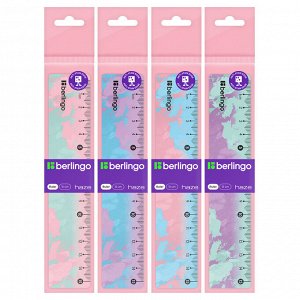 Линейка 15см Berlingo "Haze", пластиковая, ассорти, европодвес