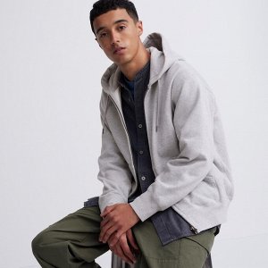 UNIQLO - теплое стильное худи - 05 GRAY