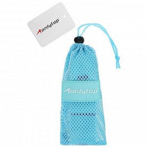 Эспандер-лента ONLYTOP, эластичная, с захватами, 90x4 см, цвет голубой