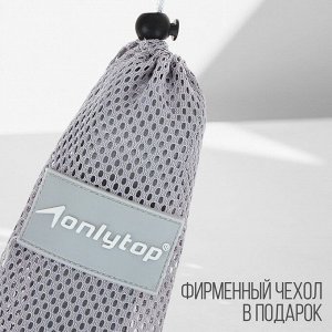 Эспандер-лента ONLYTOP, эластичная, с захватами, 90х4 см, цвет серый