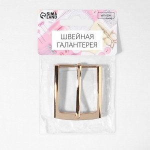 Пряжка для ремня, 5,3 x 4,5 см, 35 мм, цвет золотой