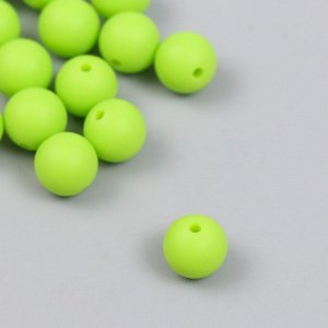 Бусина силикон "Круглая" флуоресцентно-зеленая d=0,9 см
