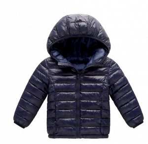 Детская демисезонная утепленная куртка с капюшоном для мальчика, цвет глубокий синий