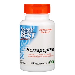 Doctor's Best, Серрапептаза (Best Serrapeptase), 90 растительных капсул