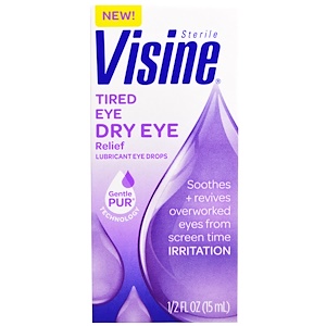 Visine, Стерильное средство для улучшения состояния усталых и сухих глаз, 0,5 жидк. унц. (15 мл)