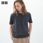 UNIQLO - стильная футболка с круглым вырезом - 07 GRAY