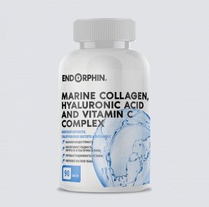 Морской коллаген Endorphin Marine collagen, Hyaluronic acid and Vitamin C Complex - 90 капсул