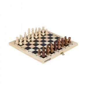Игра настольная Шахматы из дерева обиходные парафинированные в комплекте с доской