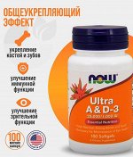 Витамина А+Д3 NOW Ultra A&amp;D 25000/1000 - 100 капсул.