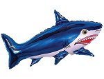 Шар-фигура/ мини фольга, &quot;Акула синяя&quot; (FM), 14&quot;/36 см