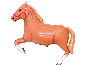 902625M, 1206-0132 Шар-фигура/ мини фольга, "Лошадь коричневая" (FM), 14"/36 см