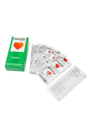 Презервативы Masculan, Anatomic №10, анатомической формы, 5,3 см, 18,5 см, 10 шт