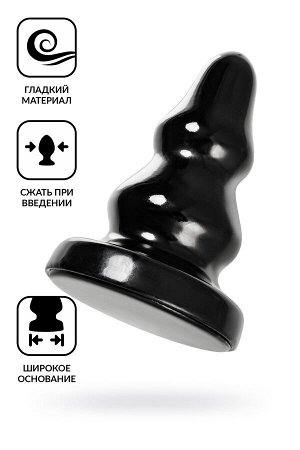 Анальная втулка TOYFA POPO Pleasure Monoceros, PVC, черная, 15 см, ? 7 см