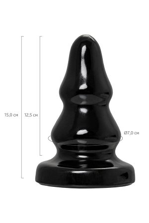 Анальная втулка TOYFA POPO Pleasure Monoceros, PVC, черная, 15 см, ? 7 см