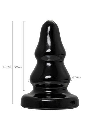 Анальная втулка POPO Pleasure by TOYFA Monoceros, PVC, черная, 15 см, ? 7 см