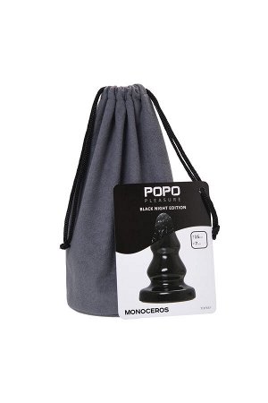 Анальная втулка POPO Pleasure by TOYFA Monoceros, PVC, черная, 15 см, ? 7 см