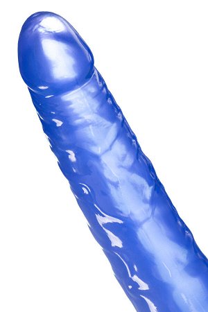Двусторонний фаллоимитатор  Toyfa Basic, TPE, синий, 28,5 см