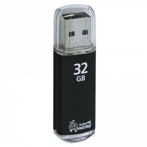 Флэш-диск 32GB SMARTBUY V-Cut USB 2.0, черный, SB32GBVC-K