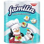 Бумажные полотенца Familia белые 2 слоя, 2шт. Лето
