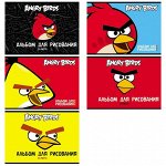 Альбом для рисования 24л. А4 на скрепке &quot;ANGRY BIRDS - Выпуск №2&quot;, выборочный лак