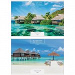 Альбом для рисования 32л. А4 на скрепке &quot;Путешествия. Tropical island&quot;, глянцевый уф-лак