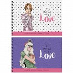 Альбом для рисования 40л. А4 на гребне &quot;Модные девчонки. Do what you love&quot;