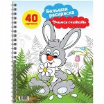 Большая раскраска A4 на гребне, ArtSpace &quot;Учимся считать&quot;, 40стр.