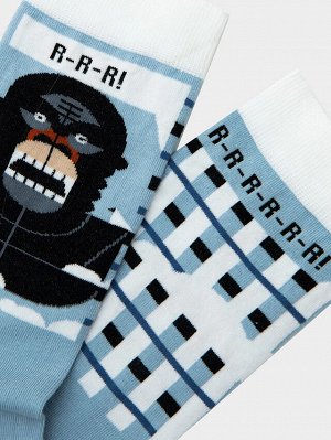 Носки ГОРИЛЛА
Носок классический гладкий с рисунком в виде гориллы 72% хлопок; 26% ПА; 2% эластан