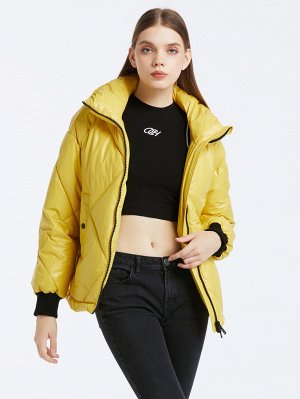 Женское стеганая куртка лимонно-желтый
