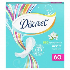 Дискрит Женские гигиенические прокладки на каждый день DISCREET Deo Spring Breeze Multiform Trio 60шт.